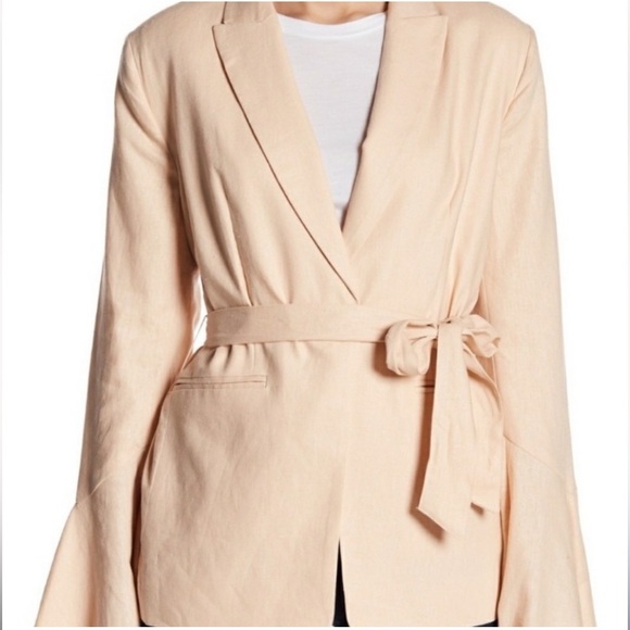 Free People Flared Sleeve Linen Blazer NWT - Picture 4 of 5